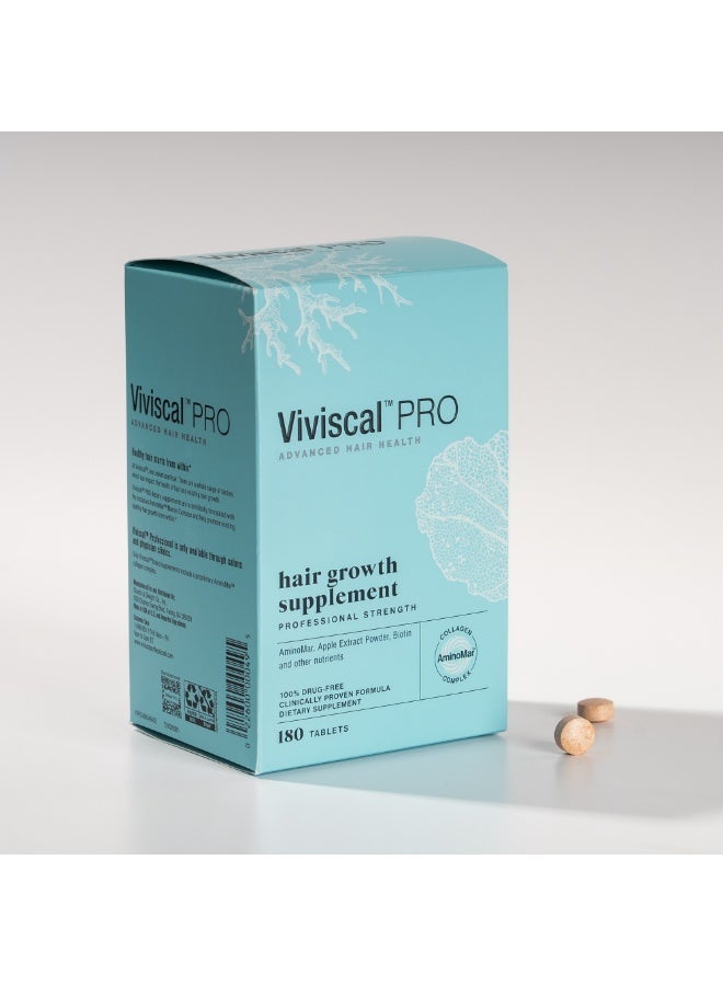 Viviscal Professional Advance Hair Health Dietary Supplement with Vitamin C, Marine Collagen for Men and Women - 180 Tablets - Image 3